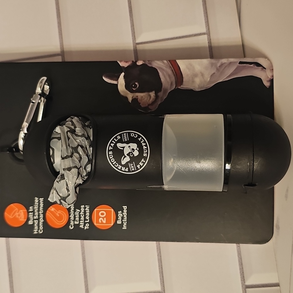 Black and Gray Doggie Bag Dispenser with Hand Sanitizer - Picture 2 of 4